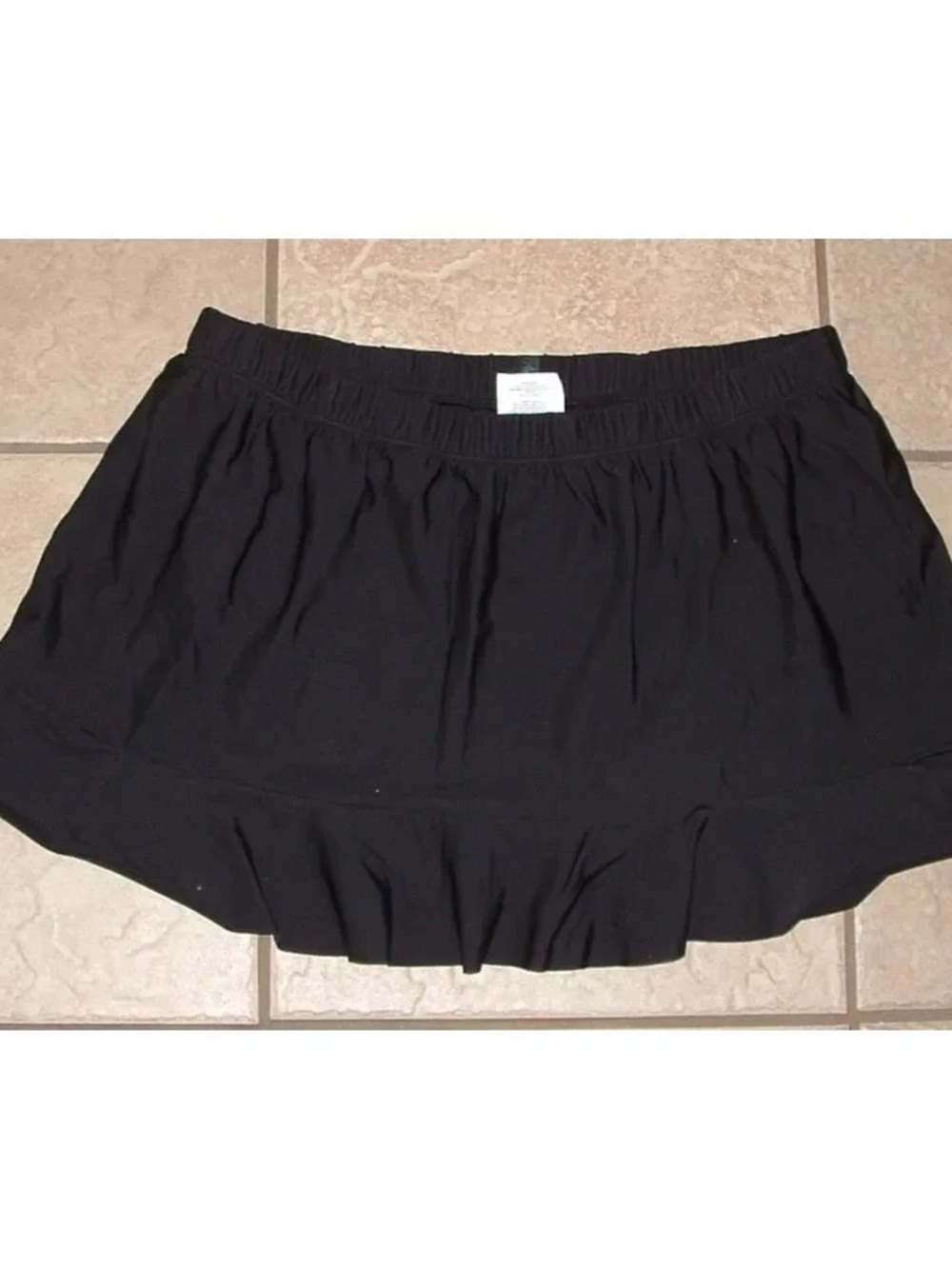 Black Women's Elastic-Waist Mini Skirt